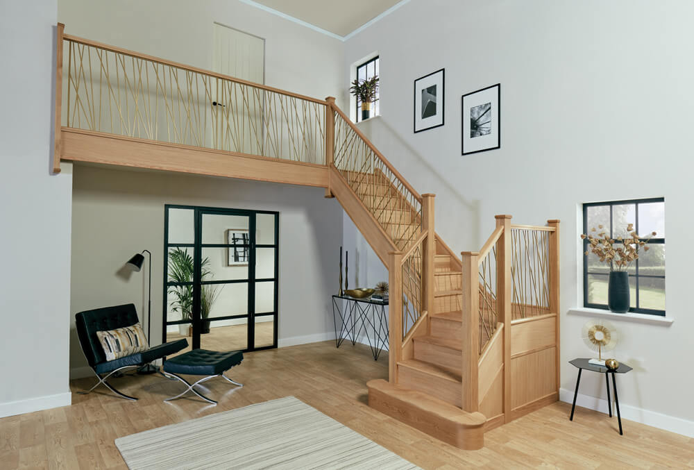 Opus Gold Finish Staircase