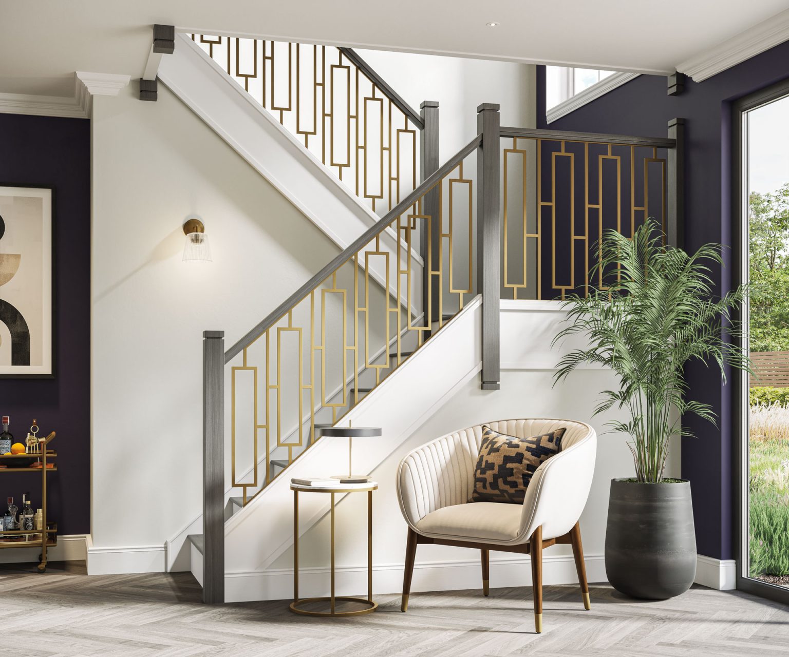 Luxury oak and steel staircase - Neville Johnson