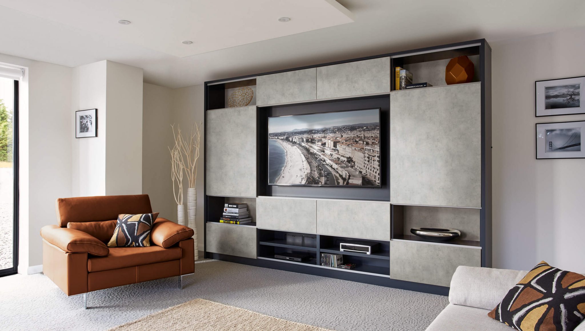 Modern Grey Lounge Living Room Furniture Neville Johnson